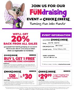 Chuck E Cheese Flyer